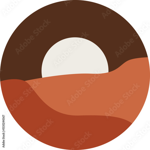 Bohemian Landscape Desert Illustration Element
