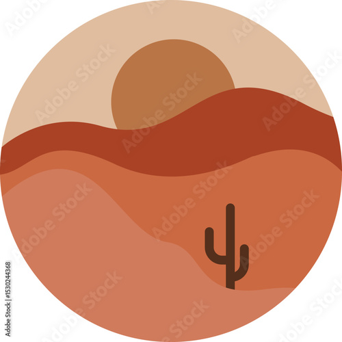 Bohemian Landscape Desert Illustration Element