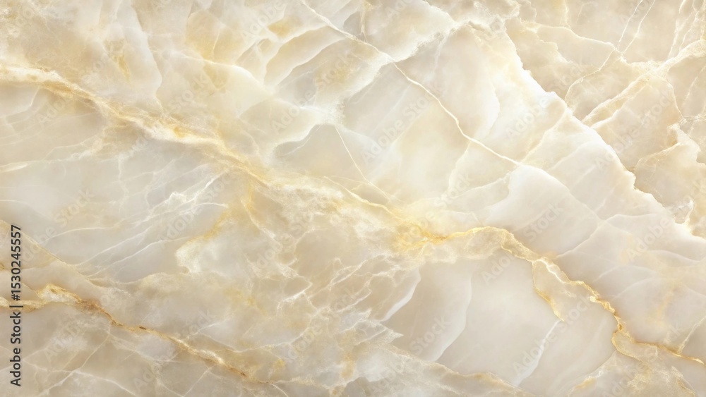 Fototapeta premium Elegant Creamy White and Gold Veined Marble Texture, Ideal for Luxurious Design Projects