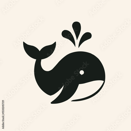 Vector illustration of a cute cartoon aquatic animal jumping in the blue ocean
