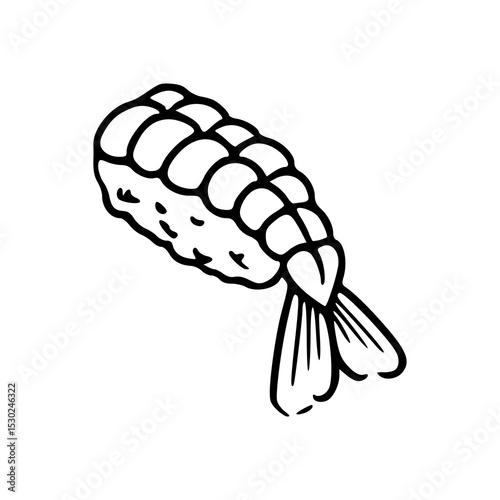 Japanese seafood outline drawing
