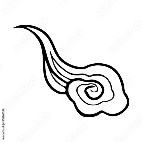 traditional Asian cloud vector ornament