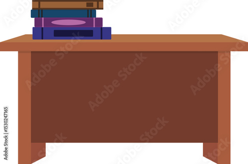 Wooden Desk with Books