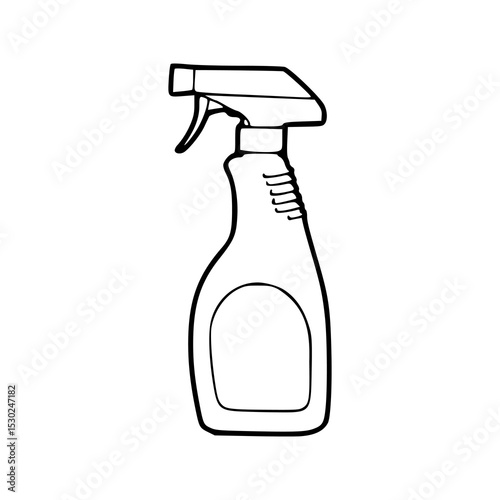 cleaning product sprayer outline vector