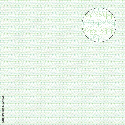 Decorative vector guilloche background grid with four leaf clover pattern in 2 customizable colors