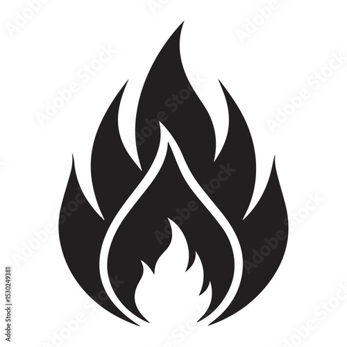 Fire icon set. Fire flame symbol. Bonfire silhouette logotype. Flames symbols set flat style. vector illustration
