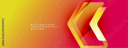 Abstract gradient background. Yellow transitions to orange, then red. Chevron shapes overlap creating dynamic visual effect. Text reads background design.
