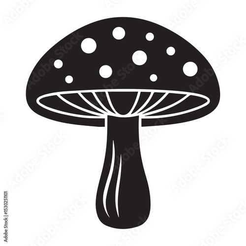 Mushroom silhouettes set, fungi pack of vector silhouette design, isolated background
