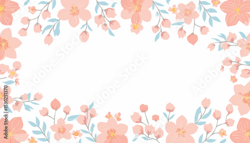 2026 year color frame. Peach tree blossom. Fuzz branch pattern. Peach flower background in soft palette. Abstract fuzz 2026year colour. Spring japanese summer fashion,copy space, cherry blossom, 
