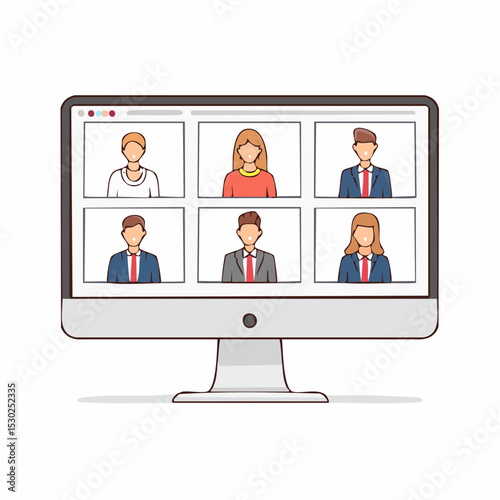 Online video conference with six participants displayed on a computer screen.