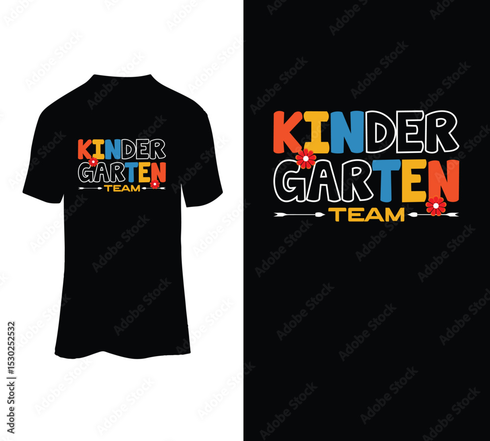 Kinder garten team typography t-shirt design.