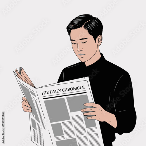 Reading Newspaper