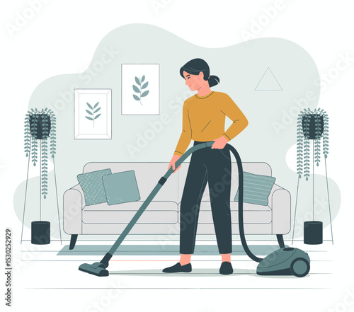 House Cleaning with Vacuum Cleaner