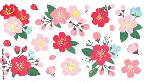 colorful blossom,japan, japanese, marriage, oriental, outline, botanical, china, drawing, drawn, vignetting, blooming, chinese, illustration, isolated, sakura, vintage, almond, black, card, cherry,