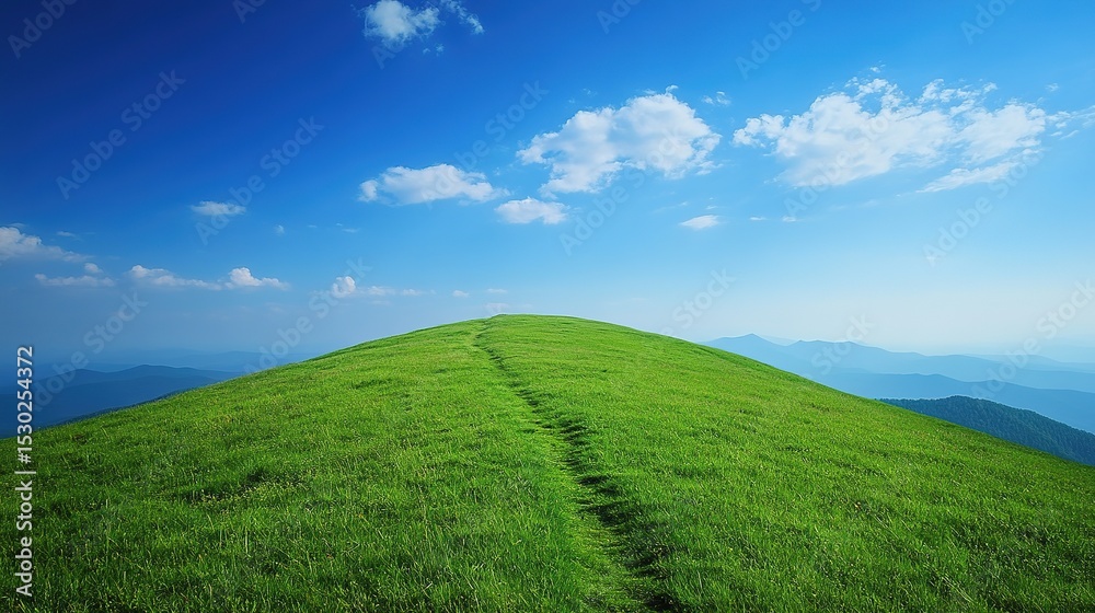 Naklejka premium green field and blue sky