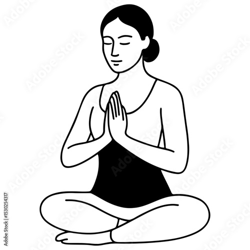 silhouette of a woman meditating