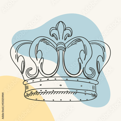 Illustration of a detailed crown with abstract background