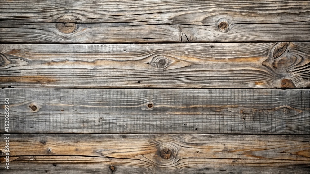 Fototapeta premium Rustic Weathered Wood Planks A Textured Background of Aged Timber Showing Natural Grain and Knots