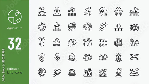 Agriculture Line Editable Icons set. Vector illustration in modern thin line style of agronomy related icons (1)_traced