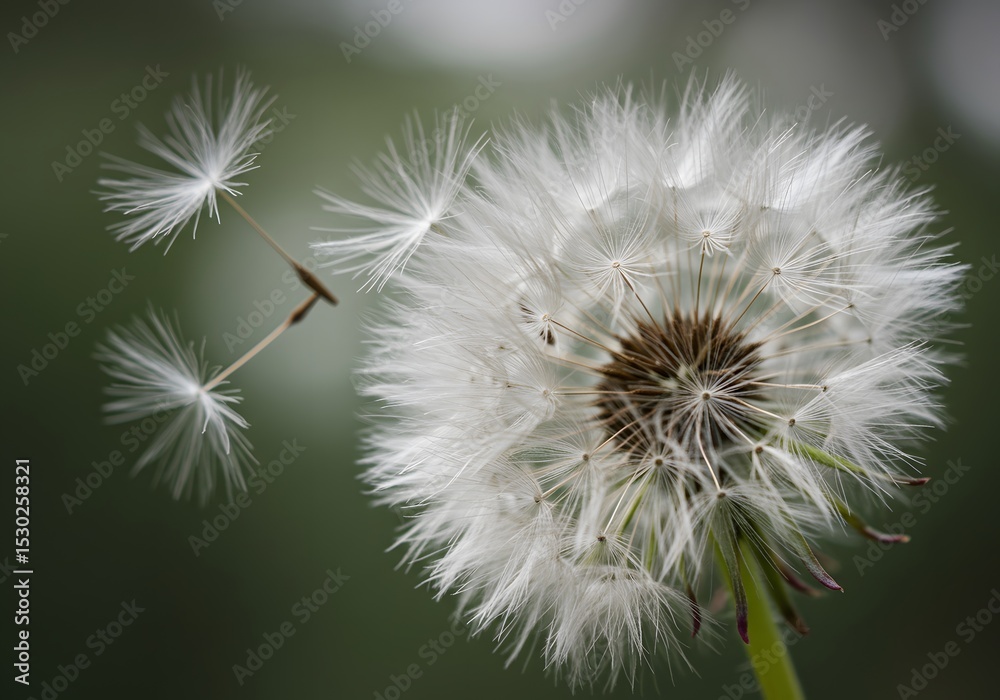 Fototapeta premium Dandelion Wishes: A Breath of Spring's Gentle Flight