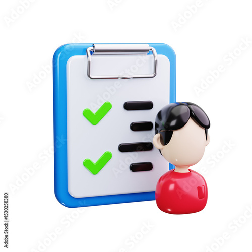 attendance 3d render icons