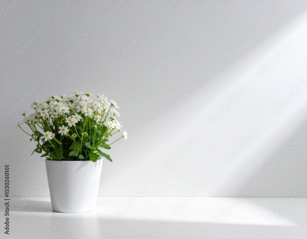 Fototapeta premium 鉢植えの白い花
