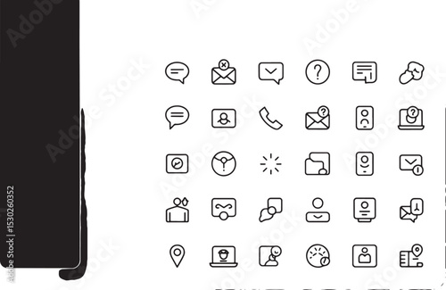 Contact Us Line Editable Icons set. Vector illustration in modern thin line style of communication icons messages, calls, chat bot, help, correspondence (2)_traced