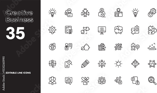 Creative Business Line Editable Icons set. Vector illustration in thin line modern style of creativity related icons (2)_traced