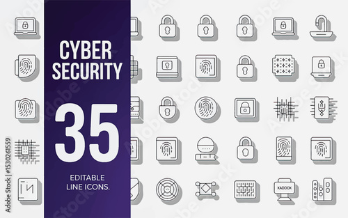 Cybersecurity Line Icons 35 Editable Vector Illustrations for Protection