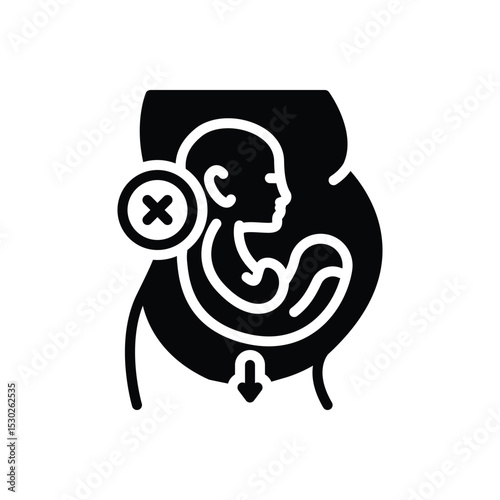 Black solid icon for miscarriage