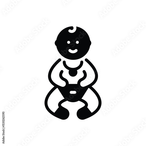 Black solid icon for newborns