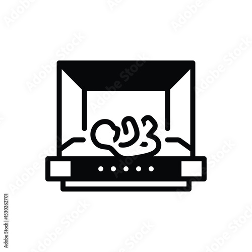 Black solid icon for premature birth