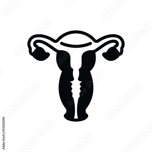 Black solid icon for womb