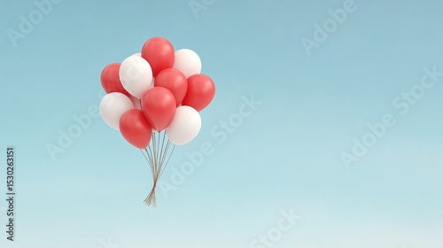Celebrate Canada Day under a vibrant sky filled with red and white balloons and maple leaf shapes soaring freely