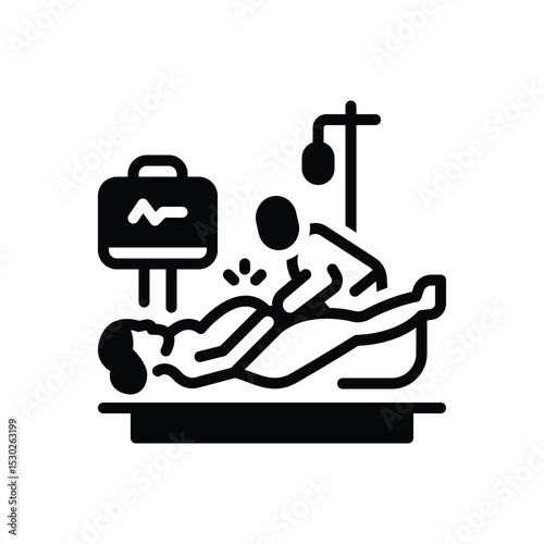 Black solid icon for delivery