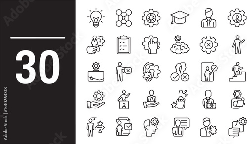 30 Editable Line Icons Leisure, Hobbies, and Business Concepts