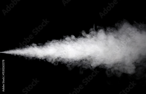 abstract white smoke isolated on a black background. concept of texture mist, fog effect, and cloud for design air pollution, element smog	