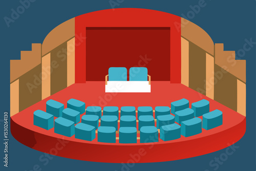 Theater Stage Design Auditorium Seating Arrangement and Stage Setup