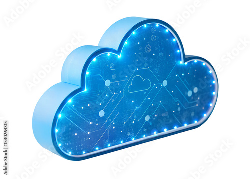 blue tech cloud clipart png image on transparent background