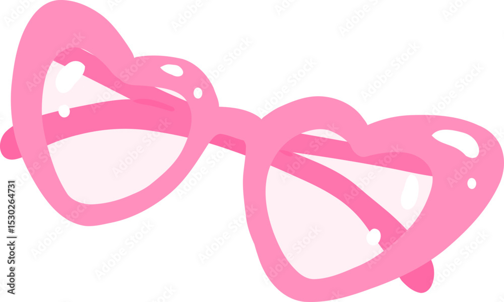 Pink Heart-Shaped Sunglasses Illustration Pink Heart-Shaped Sunglasses Illustration
