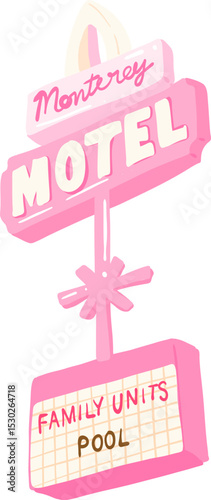 Retro Monterey Motel Sign Vector Illustration