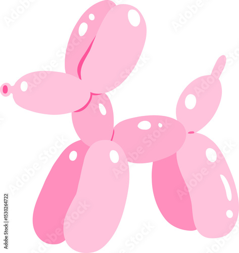 Illustration of Pink Balloon Dog Animal