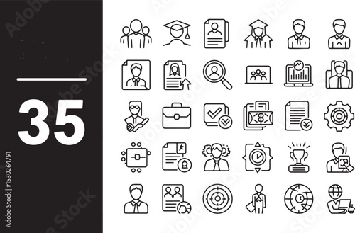 35 Head Hunting Line Icons Editable Vector Illustrations for HR