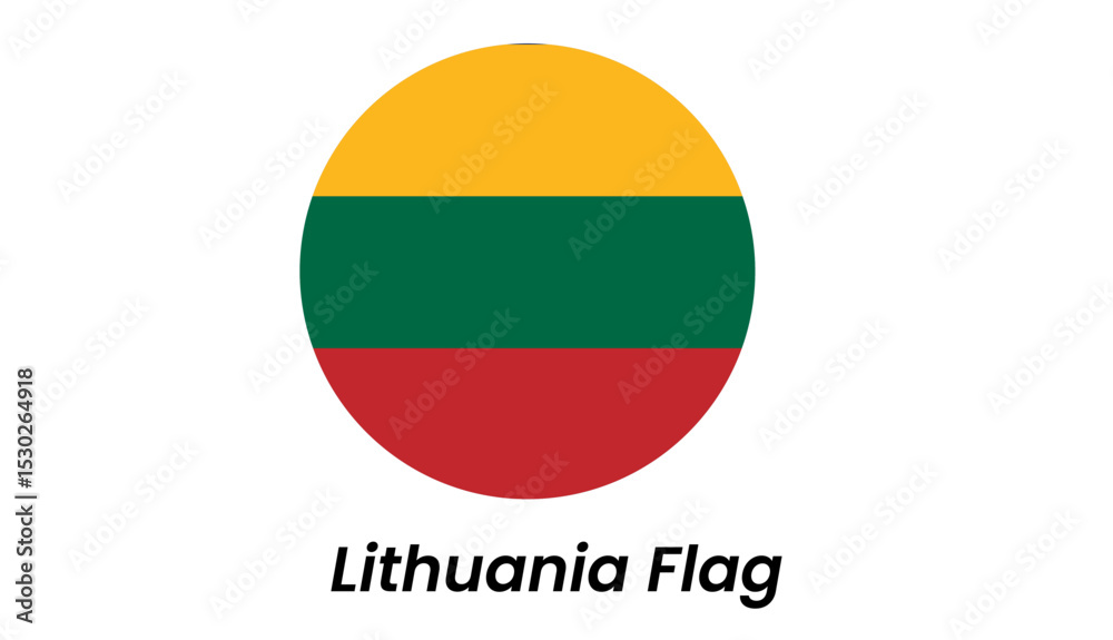 Fototapeta premium Lithuanian Tricolor in Circular Emblem Design