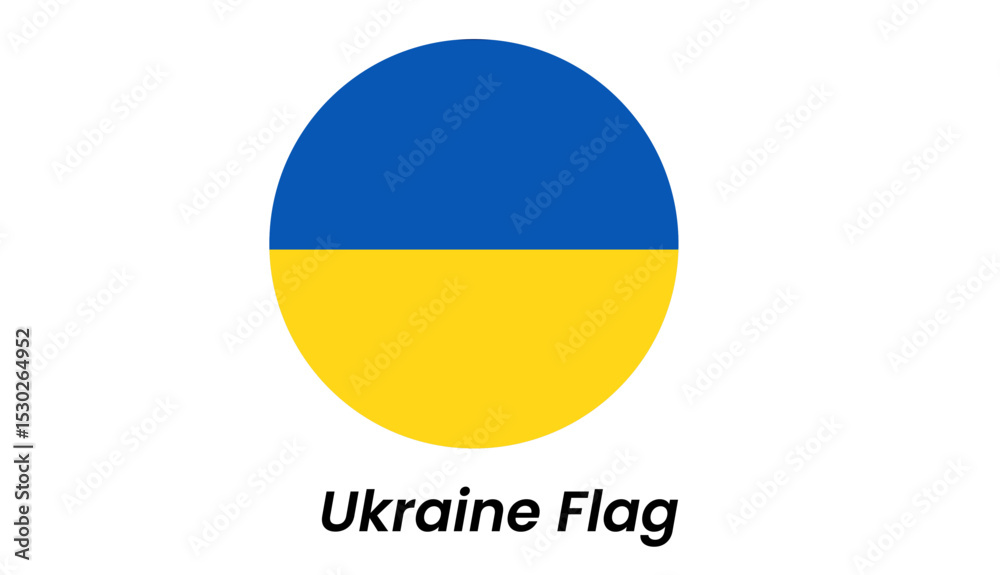 Fototapeta premium Circular Ukrainian Flag Graphic: Blue and Gold Bicolor