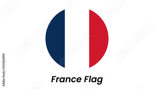 Circular French Tricolore Emblem:  Patriotic Graphic Design Element