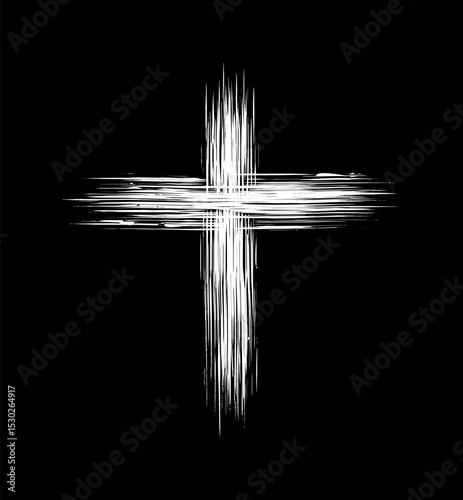 christian cross - brush stroke style (artwork 1)
