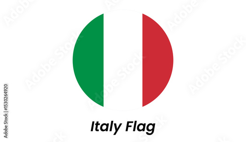 Circular Italian Tricolore: Green, White, Red National Symbol