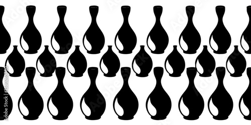 Black and white vase pattern seamless design
