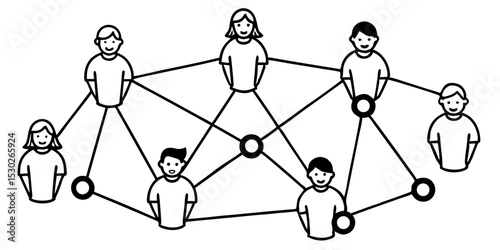 Social network connection people illustration